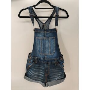 NOBO Denim Relaxed Fit Overall Shorts Distressed Cuffed‎ Size M 7 9
